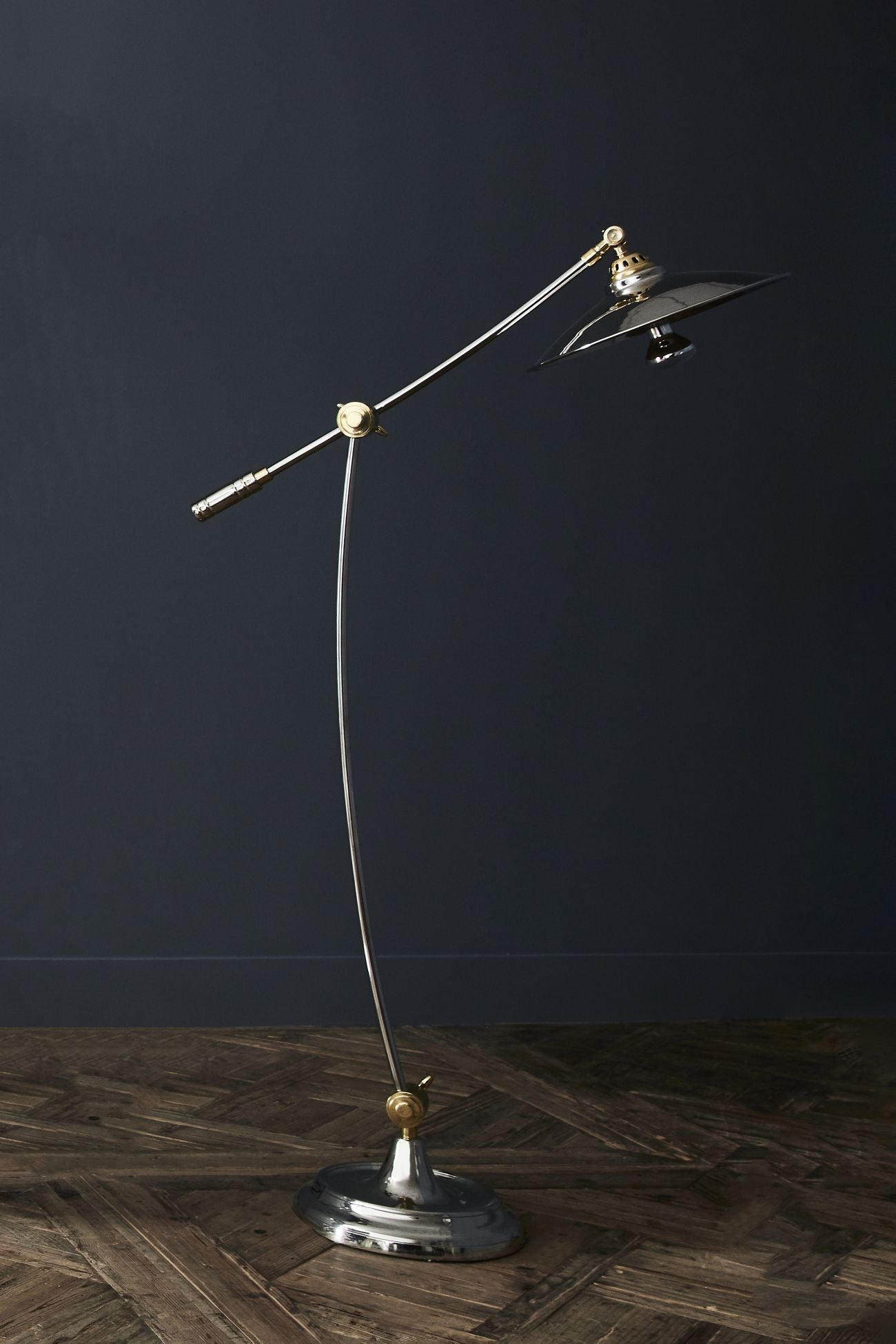 Haku Brass & Silver Adjustable Floor Lamp